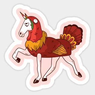 Unicorn turkey Thanks Giving Sticker